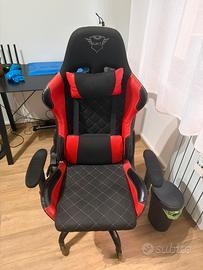 Sedia da Gaming Trust nera e rossa
