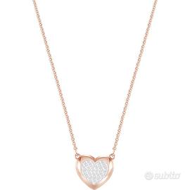 Collana Cuore Oro Rosa - Swarovski 