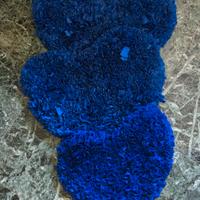 3 tappeti blu a forma di cuore