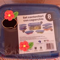 Set 8 contenitori con coperchio
