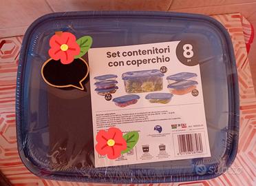 Set 8 contenitori con coperchio
