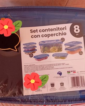 Set 8 contenitori con coperchio