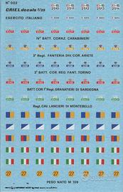 DECALS CRIEL MODEL 002 Esercito Italiano 1 35