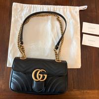 Borsetta pochette handbag Gucci Marmont nera nuova