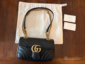 Borsetta pochette handbag Gucci Marmont nera nuova