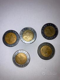 6 monete 500 lire