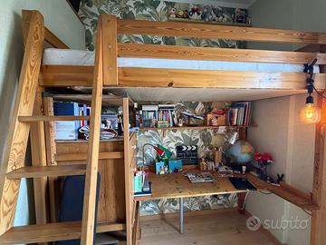 Letto a soppalco IKEA STORA in legno massiccio