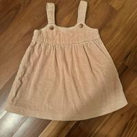 Salopette gonna vestito velluto a costine rosa