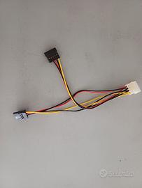 1x IDE 4 Pin Male Molex to 2x SATA Female ATA HDD 