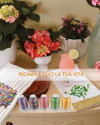40 rocchette filo da ricamo multicolor new broth