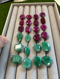 Lotto rubini e smeraldi naturali 209.5 ct