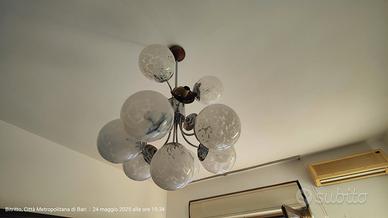 Lampadario vintage design anni 60 a sfere 