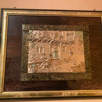 Quadro in radica viola con rilievo