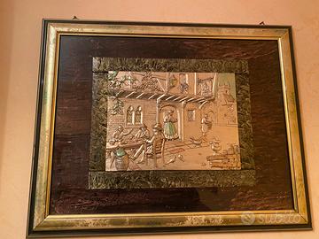 Quadro in radica viola con rilievo