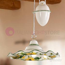 Lampadario artigianale ceramica saliscendi