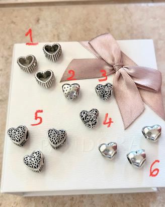 Charm pandora cuori vari, prezzi in descrizione