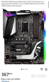 Scheda Madre Z390 Pro Carbon + Case con ventole