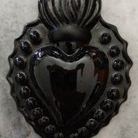 Cuore Sacro fiamma | nero gloss