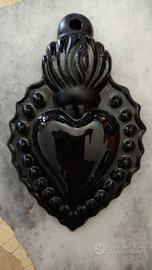 Cuore Sacro fiamma | nero gloss