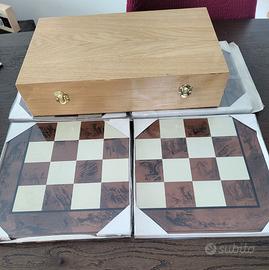 Scacchiera con scatola in legno