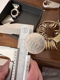 Anello donna con moneta 50 Santeem 1977 misura 15
