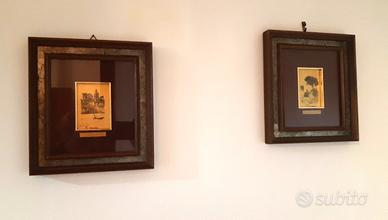 Coppia quadretti con incisione oro 22kt