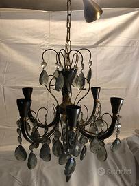 Lampadario a gocce 6 luci anni 70 modernariato