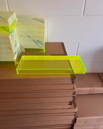Vassoio/Organizer in Plexiglas Giallo Fluorescente
