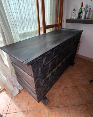 cassapanca con appendiabiti con Arazzo 