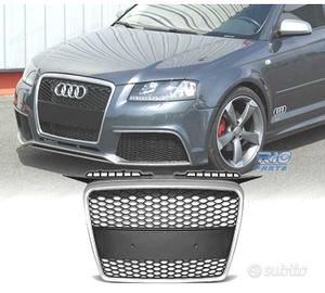 GRIGLIA AUDI A3 8P 8PA 05-08 LOOK RS3 NERO CROMATO