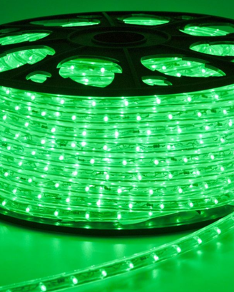 Striscia LED Verde 100m 220V + 5 Spine