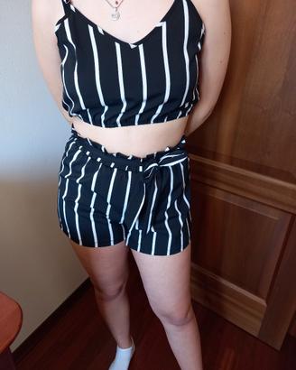 Completo pantaloncini e canotta in stoffa M 