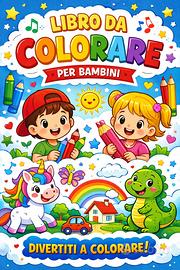 Libro da colorare per bambini 10 pagine e copertin