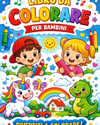 Libro da colorare per bambini 10 pagine e copertin
