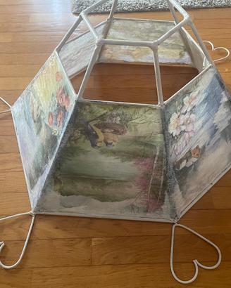 Set artigianale shabby chic,lampadario + 2 lampade