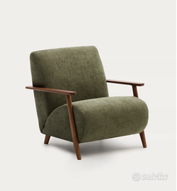 Poltrona Meghan in ciniglia verde KAVE HOME
