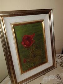 Quadro Rosa Rossa Dipinto