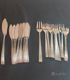 Servizio da pesce 12 persone in acciaio e argento 