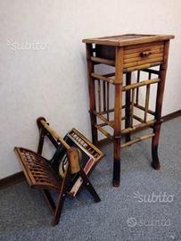 Tavolino e Portariviste in Bamboo