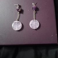 orecchini con vera pietra di ametista 