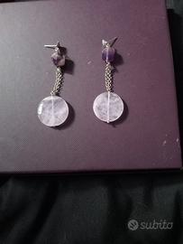orecchini con vera pietra di ametista 