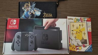 Nintendo Switch Grigia Completa + Custodia Zelda