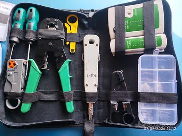 Kit Tester cavi di rete con pinza RJ 45
