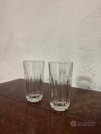 Set 2 Bicchieri Alti in Vetro Lavorato