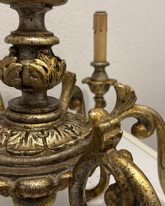 Lampadario stile barocco 6 luci dorato
