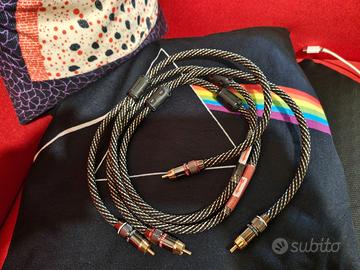 2 Cavi audio RCA schermati -guaina metallica 1 m.