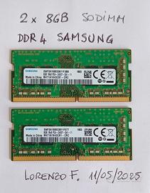 RAM 16GB (2x8GB) DDR4 2400MHz SODIMM Samsung orig.