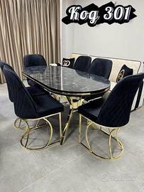 Tavolo da pranzo in MDF di alta qualità+ 6 sedie