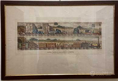 Litografia treno “La Voie Ferrée de Manchester
