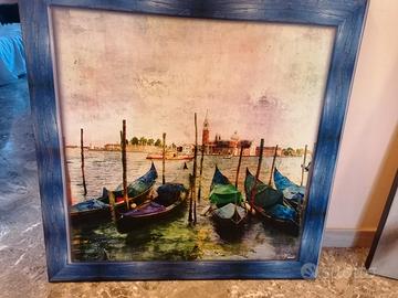 Canvas Venezia laguna e gondole 85x85 cm